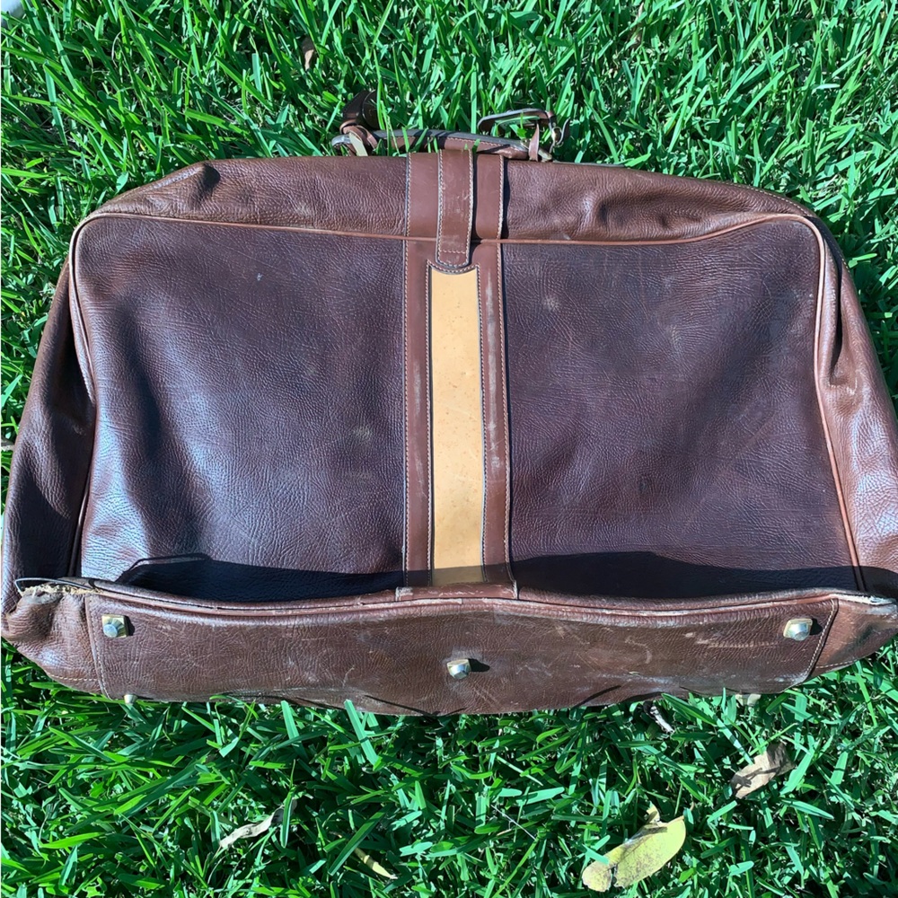 GUCCI Brown Leather Travel Suitcase Vintage AUTHENTIC - Picture 9 of 9
